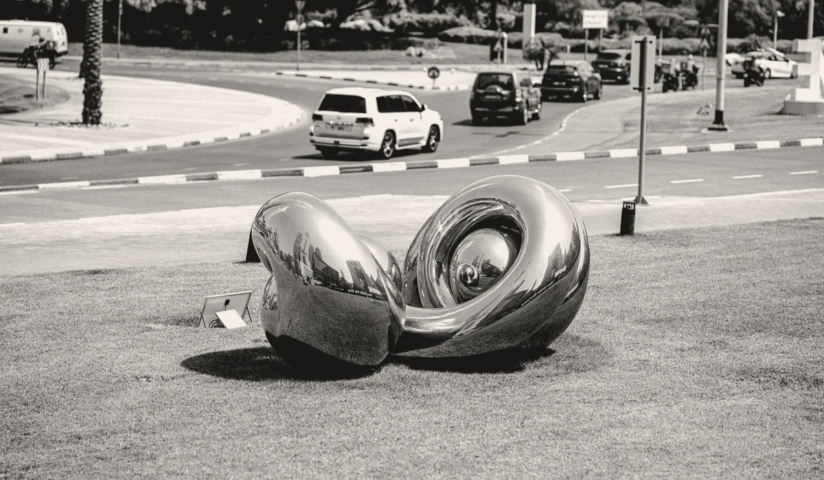 An outdoor artwork in a sculpture park.