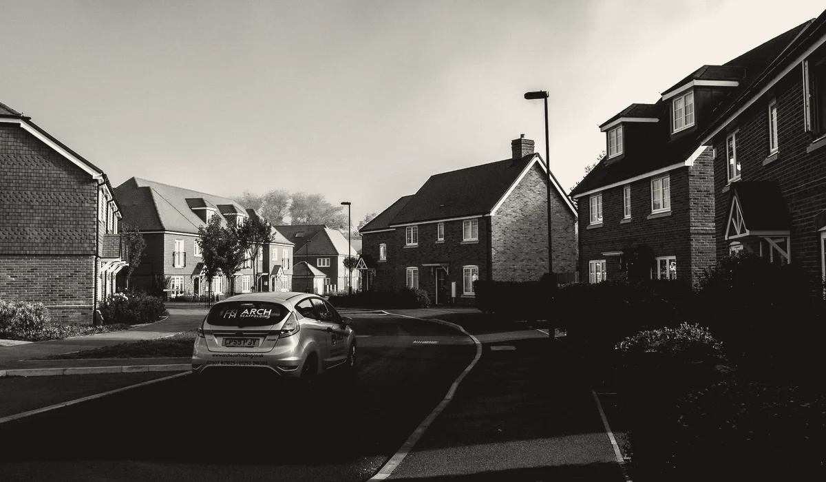 A new-build housing development.